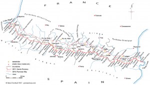 Map of the Senda Pirenaica GR11
