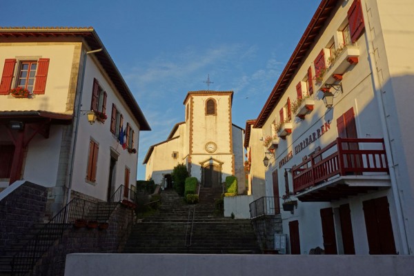 Day 1. Biriatou, the first stop. Red shutters are typical of the Basque country.